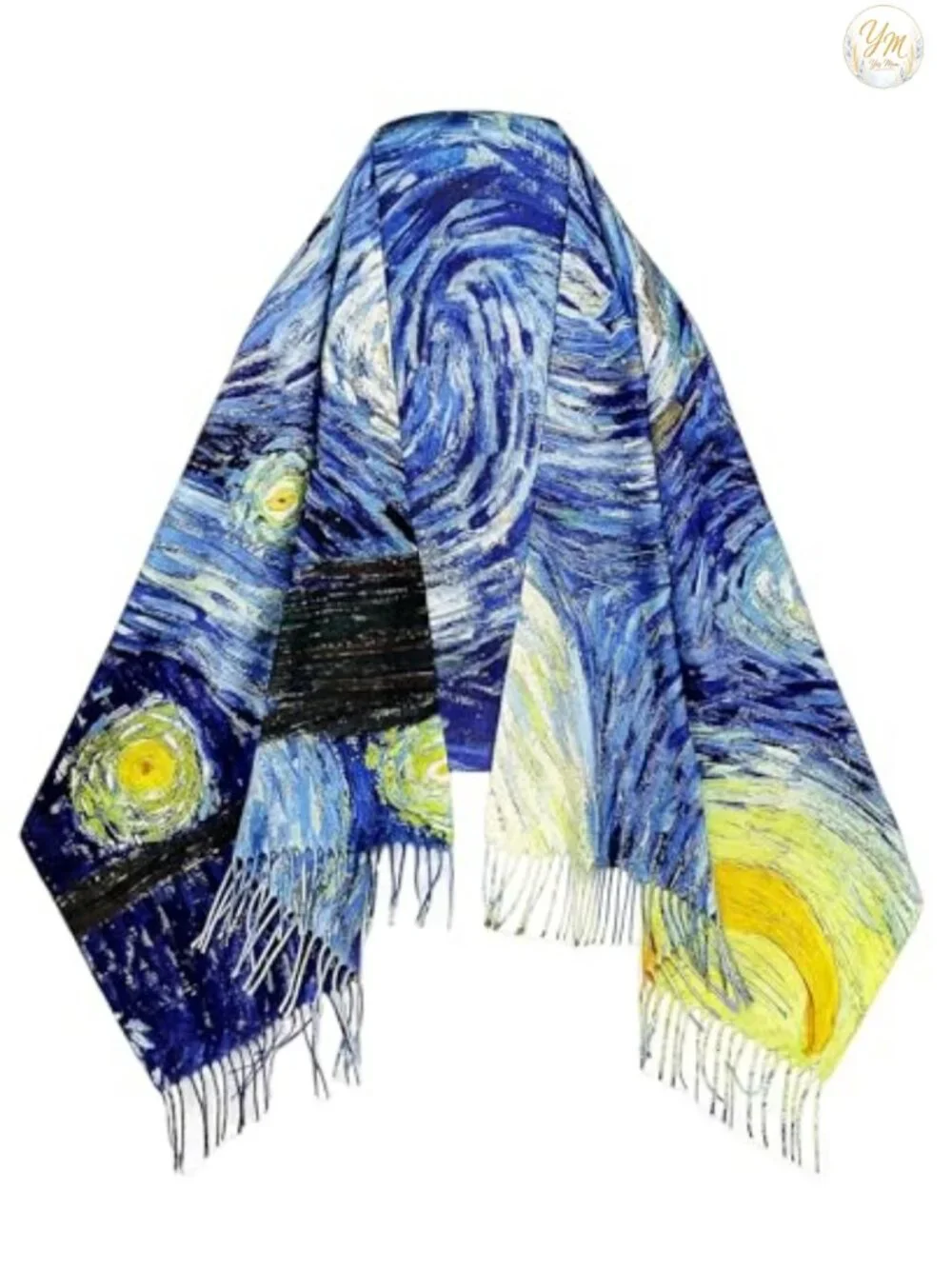Reversible Art Scarf Shawl Wrap Pashmina with Gift Box